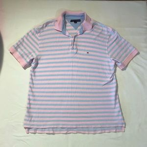 Tommy Hilfiger Polo Baby Blue Pink Large